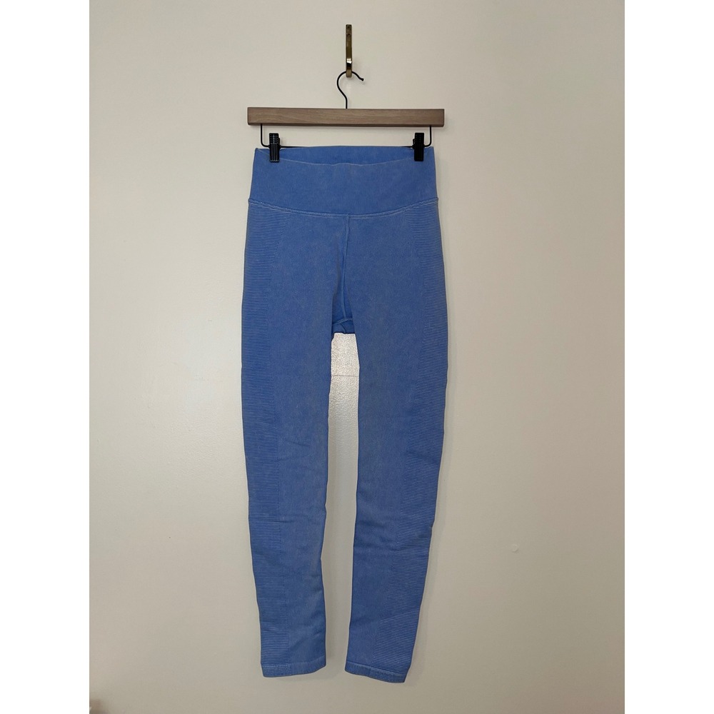 OFFLINE by Aerie Seamless Ribbed Leggings Blue Washed Athletic Workout | M